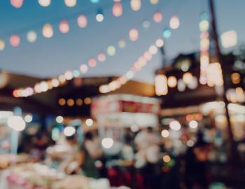 blurry lights at an outdoor festival
