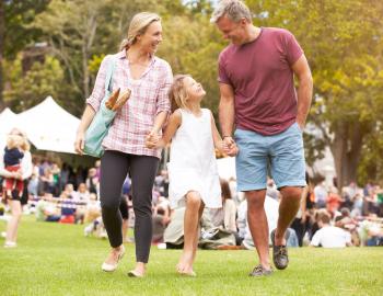 family at a festival outdoors
