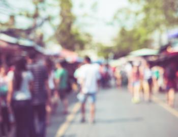 blurry image of a street fair