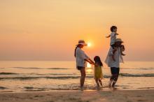 family at beach