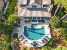 aerial view of beachfront hilton head home for rent