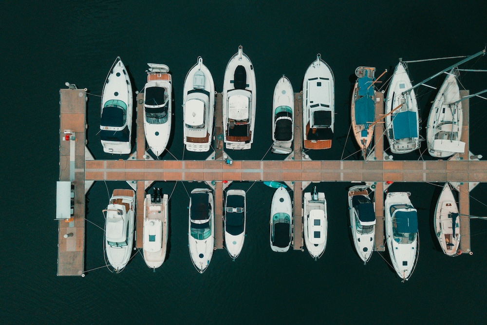 Boats in harbor