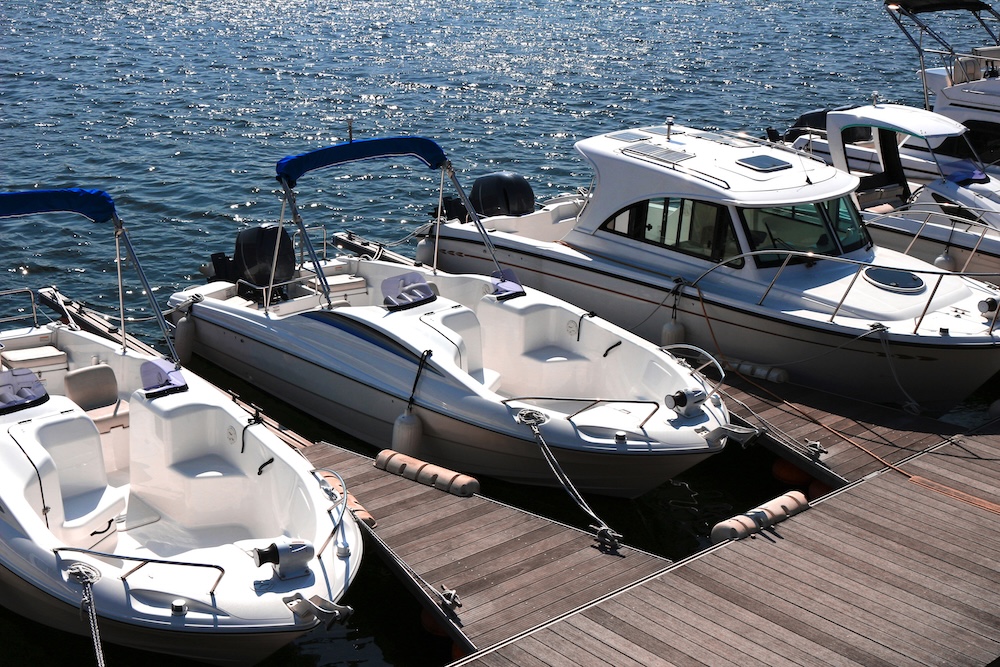 Close up of boats in a marina